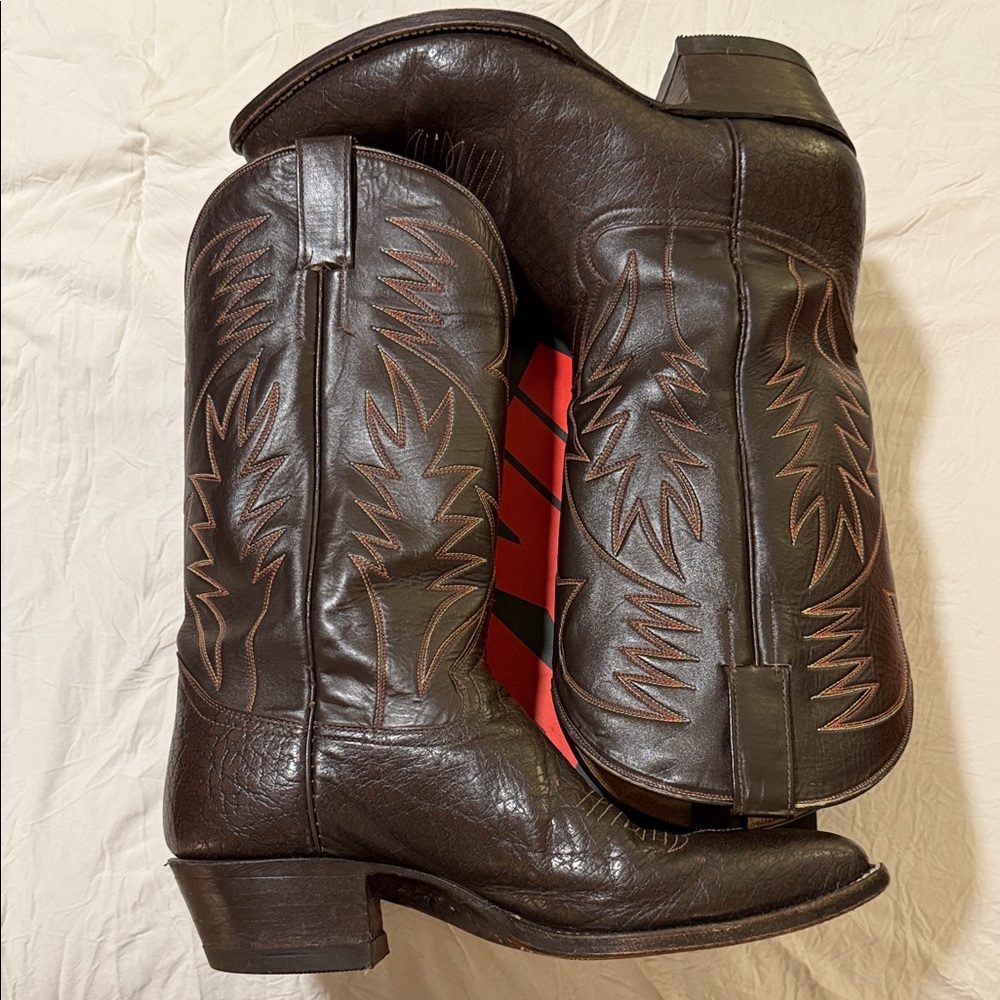 Men’s Brown Leather Western Boots size 11 1/2 D
